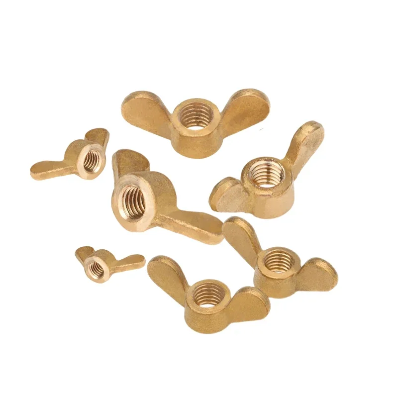 M3 M4 M5 M6 M8 M10 M12 M14 M16 Copper Wing Nut Brass Butterfly Nut Element Treasure Horns Hand-tight Screw Cap