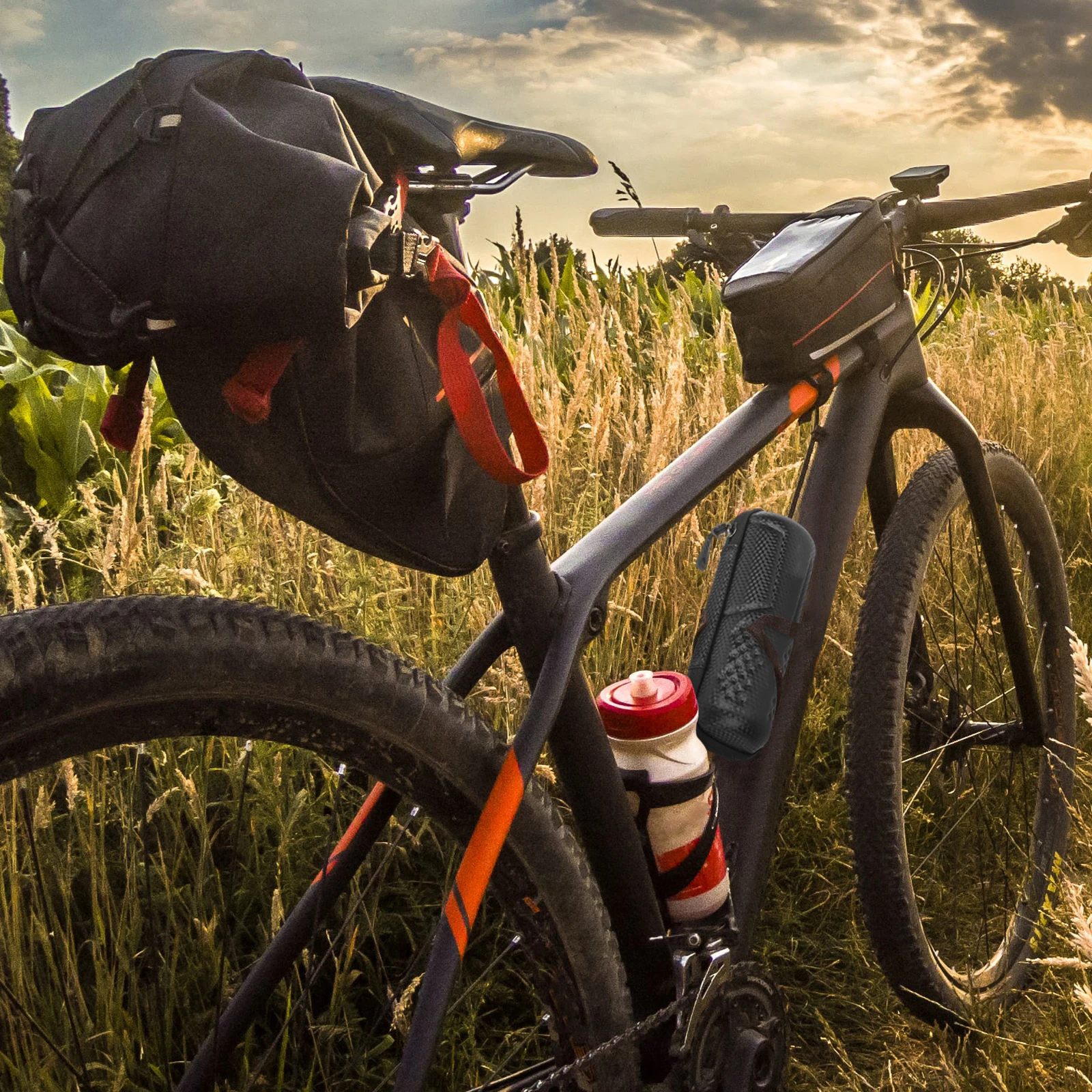 

Bike Tool Kits Front Frame Bag Large Capacity Pouch Eva Material Wear Resistant Portable Accessories For Folding Road Mountain