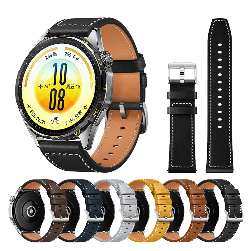 Leather 22 20mm Strap For HUAWEI WATCH GT 7 Pro 46mm/GT 7 6 5 4 3 46mm WATCH 5 4 Pro GT 3 2 42mm Buds Band Replacement Wristband
