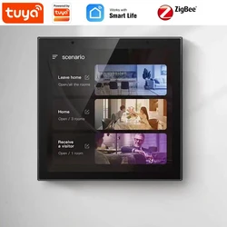 Tuya Smart Life Central Control Multi-function Touch Panel with Zigbee Gateway Function Scene Linkage Set automação residencial