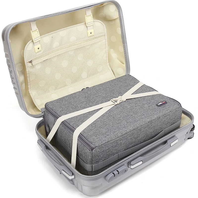 Professionelle, stoßfeste, gepolsterte Kamera-Innentasche mit großer Kapazität, doppelte Öffnung, DSLR, dicke Tragetasche für 20-Zoll-Trolley – Detail 13