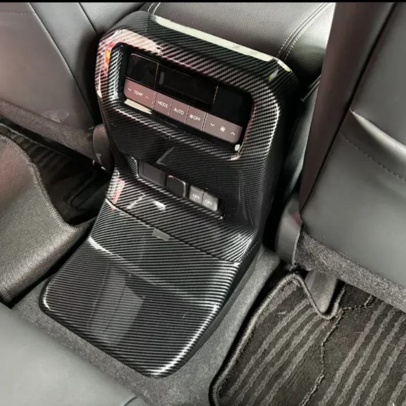 IOSN Car Accessories For Toyota Prado LC250 2024 ABS Carbon Fiber Style Interior Rear Air Vent Outlet Cover Trim 1pcs 4