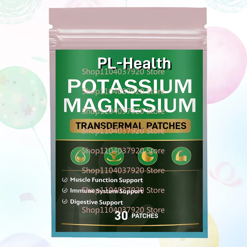 

30 трансдермальных пластырей с калием и магнием (глицинат, таурат, цитрат) для поддержки иммунитета и мышц