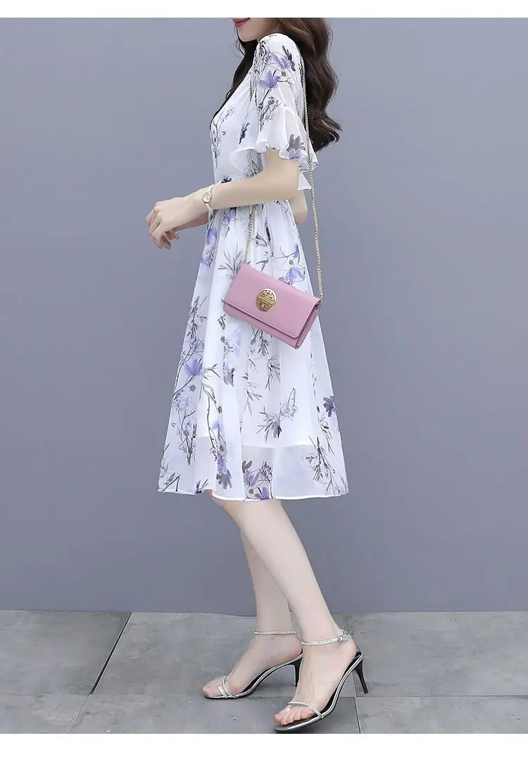 Abiti a maniche corte da donna per feste estive Boho stampa animalier che scorre vita alta girovita costumi da bagno prendisole resort semplice