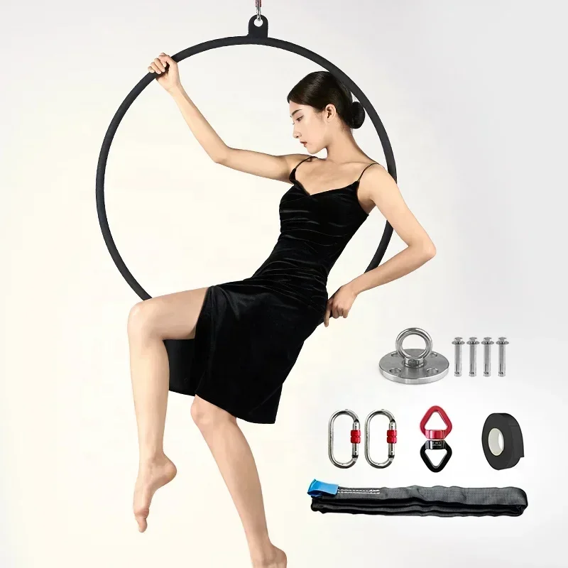 Stainless Steel Aerial Yoga Lyra Hoop Ring Set Professional Equipment Fully Strength with Rigging Dancing Pole Customized