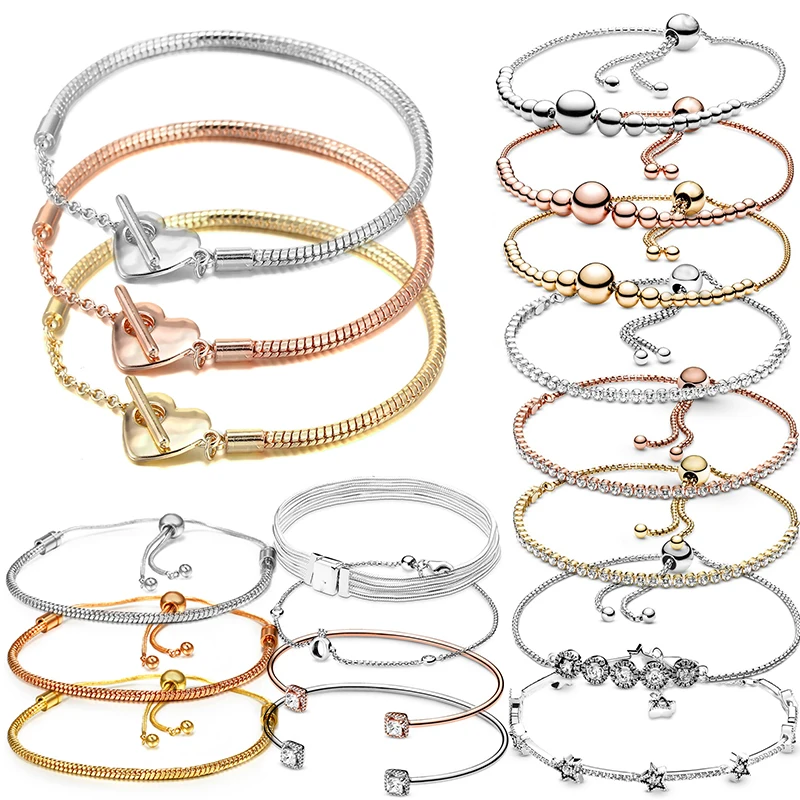 EOVNP-Pulseras de tamaño ajustable para hombre y mujer, brazaletes de 41 estilos, joyería chapada en plata, regalo, oferta especial