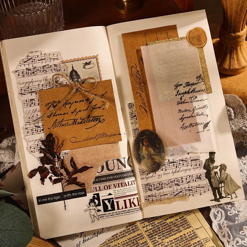 مجموعة ختم مكونة من 8 قطع، سلسلة خط فني، ختم خيمة يدوية خشبية، ختم حروف إنجليزي قديم، إنتاج يدوي الصنع