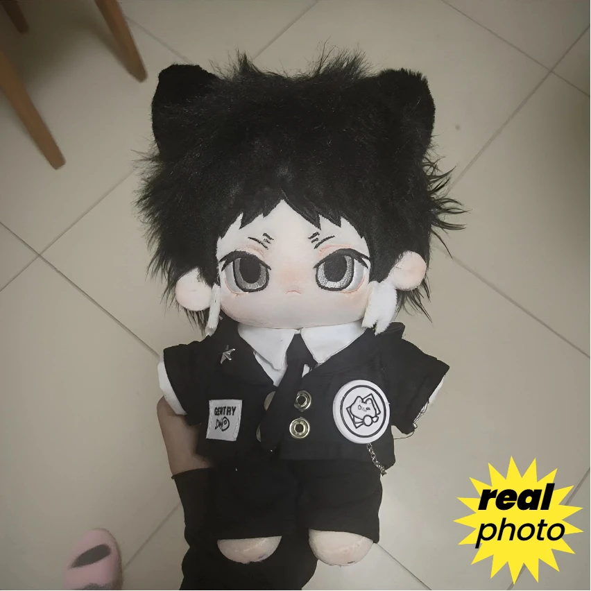 Bungo Stray Dogs Ryunosuke Akutagawa 20CM Plush Doll Toys with Skeleton Stuffed Cosplay Dress-up Cotton Doll Friends Gift Xmas