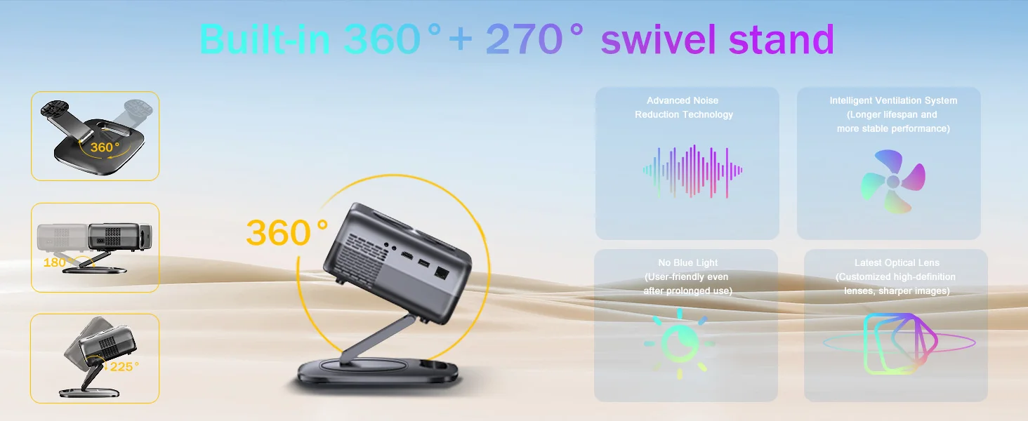 XIWBSY 26000 Lumen 4K WLAN-Projektor 6G WLAN Autofokus-Projektor Android TV Heimkino Tageslicht HDR Videoprojektor 8K Dekodierung – Detail 6