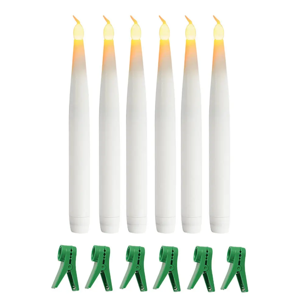 6 قطعة LED الإلكترونية C les الدافئة الأبيض القطب الطويل عيد الميلاد ديكور لوازم الحفلات قاعدة مستقرة سطح المكتب مذكرة إضاءة عيد الميلاد #1