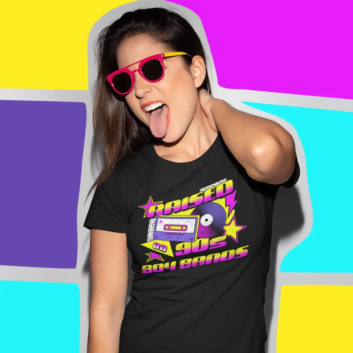 

Raised On 90S Boy Bands T Shirt Pop Music Retro Band Style Vintage Lover