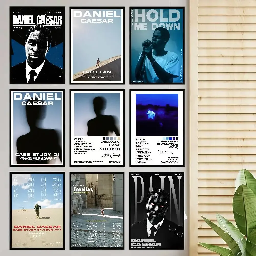 D-Daniel Caesar Music Album Poster Self-adhesive Art Room Entrance Restaurant Wall Decor Art Painting