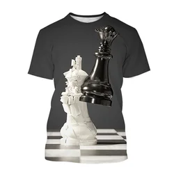 New In 3D Printing Chess T Shirt For Men Fashion Casual Summer Street T-shirts Round Neck Short Sleeve Tees Tops Kids Clothes
