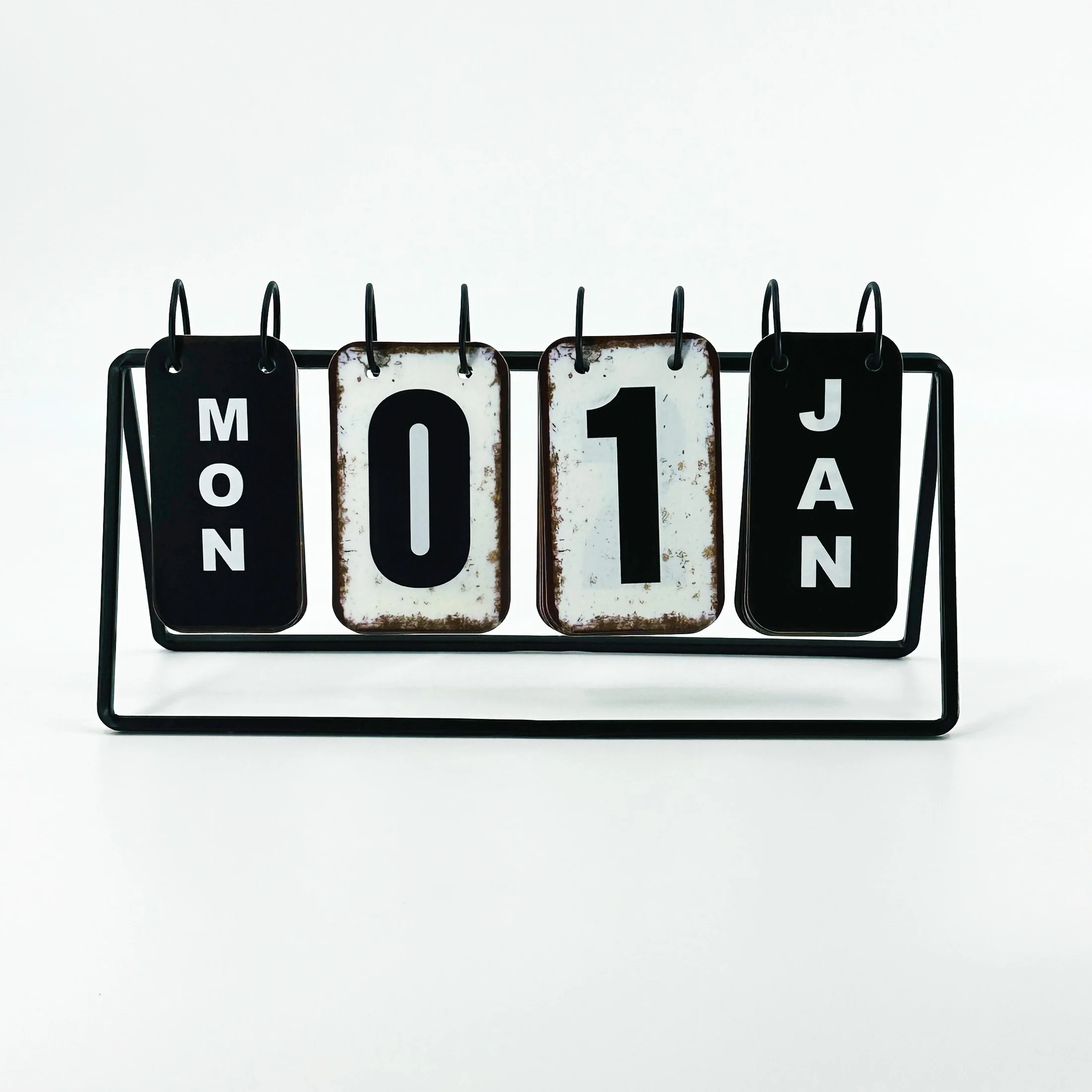 1pc page turning calendar, iron calendar for table decoration , for photo props decoration, suitable ,for home decor