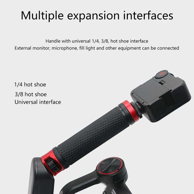 New Handheld Gimbal Stabilizer Quick Release Handle Suitable for WEEBILL LAB/S Handle 1/4 Inch 3/8 Inch Mounting Hole Cold Shoe