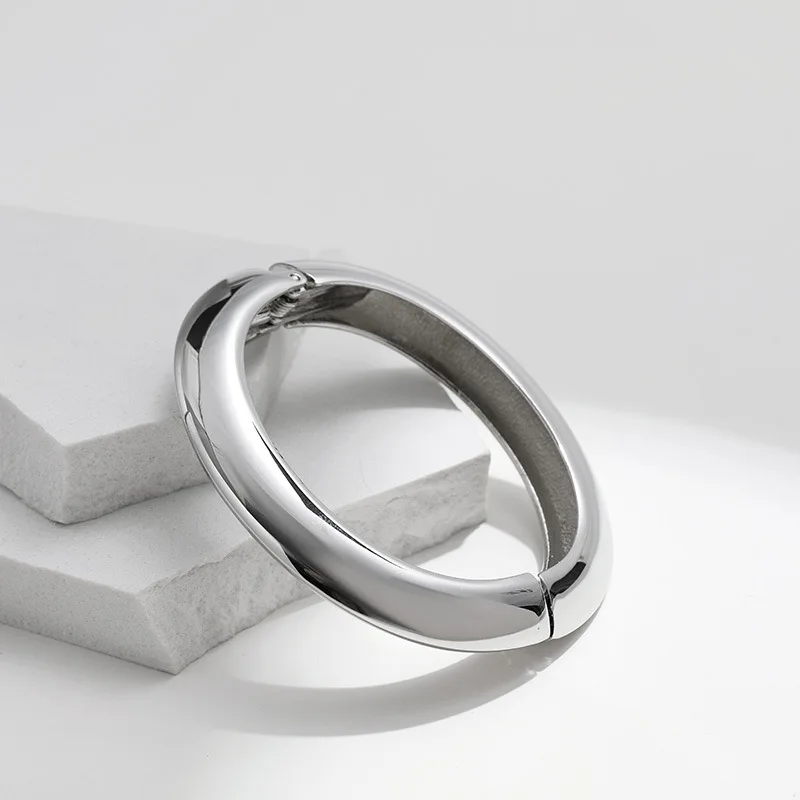 Simple Style Alloy Bangle for Women Charms Metal Bracelet Jewelry Festival Gift
