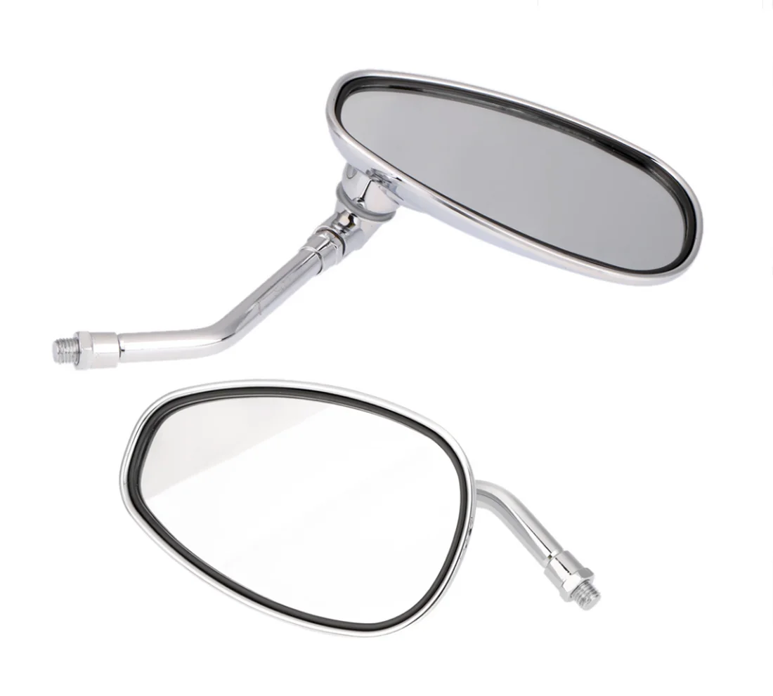 Chrome Big Custom Rearview Side Mirrors For Cruiser Chopper Motorcycle 10mm Bolt For Shadow VTX Honda Suzuki Kawasaki