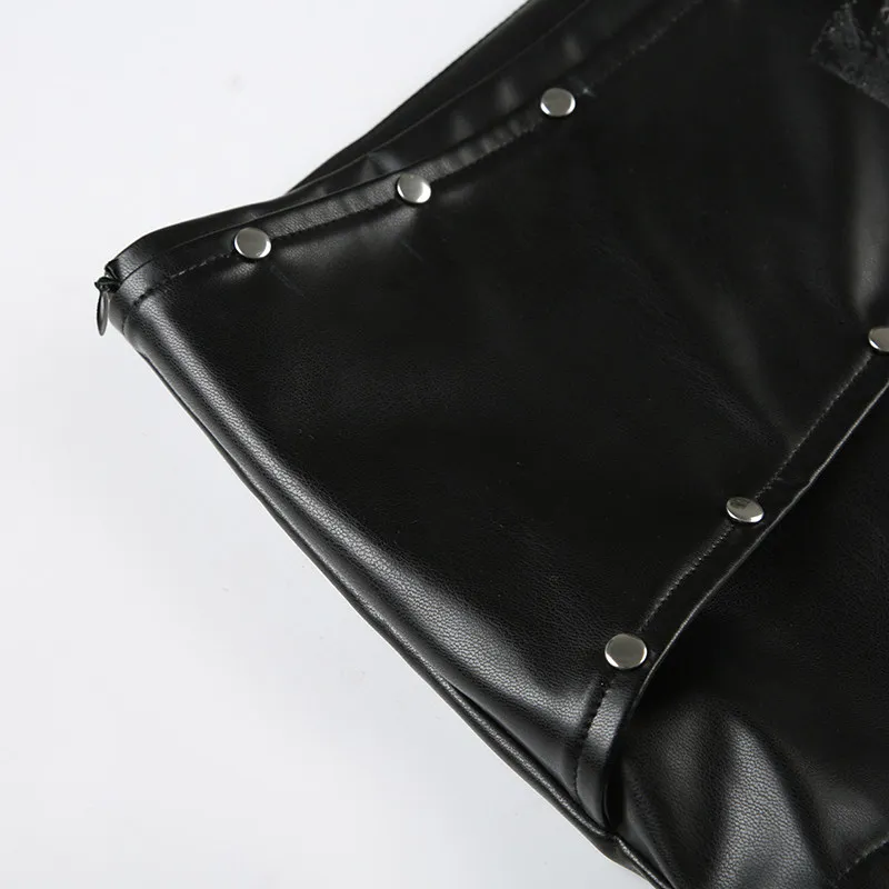Women Black Gothic Emo Y2K Mini Shorts Sexy Wide Belt Leather Short Pants Low Waist Bodycon Shorts Micro Boot Short Summer 2026