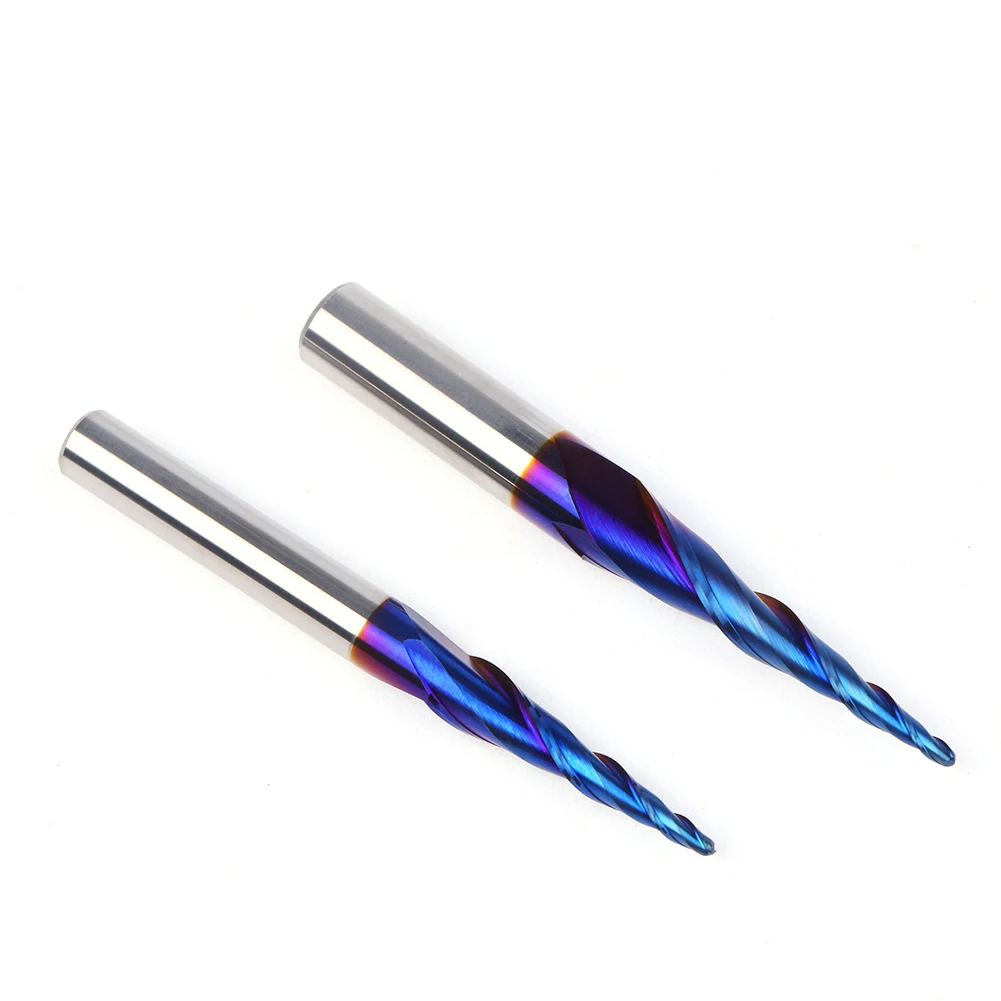 생크 합금 더블 에지 테이퍼 코팅 볼 커터 테이퍼 볼 엔드 밀, 1/4 인치 생크, 8mm