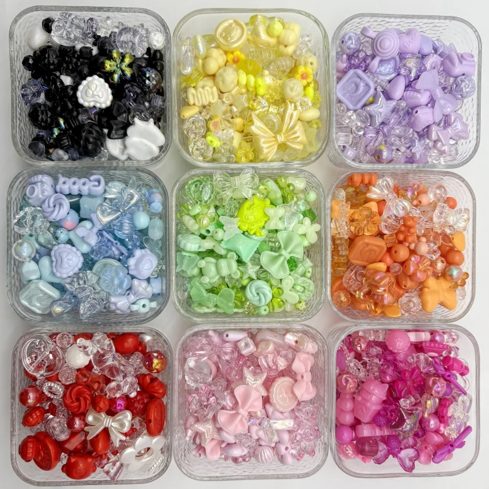 50g/pack Mixed Style Mixed Color Acrylic Loose Beads For Bracelet Necklace Jewelry Making Supplies DIY Handmade Accessory