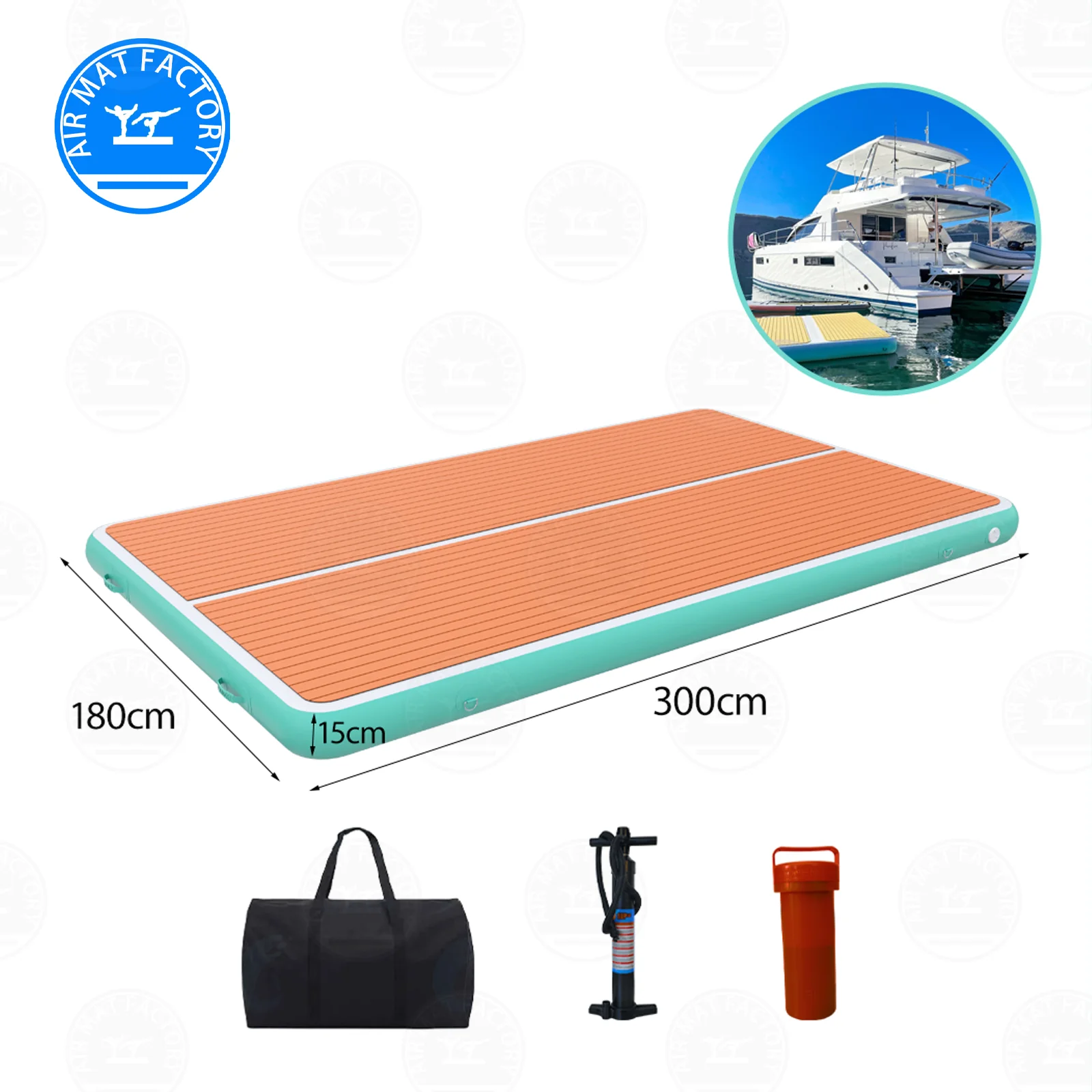 

Water Sports Inflatable Floating Raft Non Slip Inflatable Dock Platform Foldable Yoga Mats for pools, beaches, ocean lakes