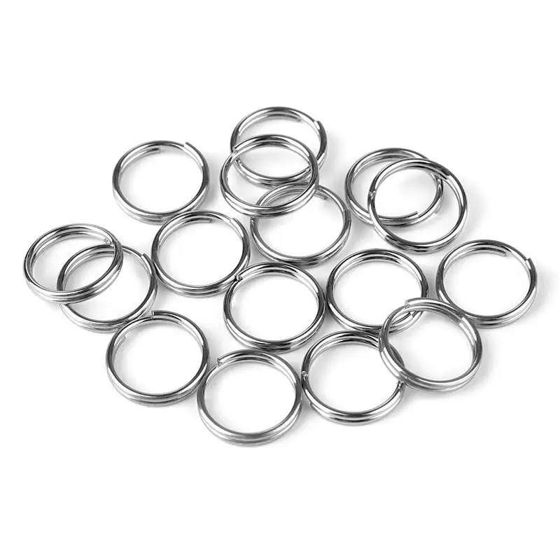 100pcs/lot 5-12mm Stainless Steel Open Double Jump Rings for DIY Key Double Split Ring Connectors For Jewelry Making Accessories