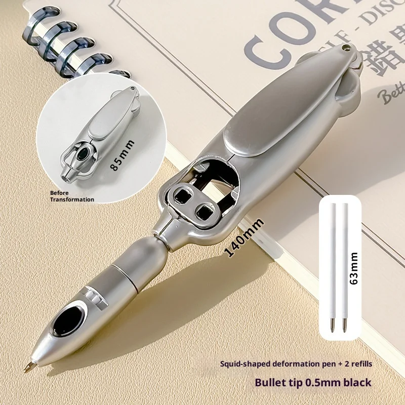 

Ручка-трансформер в форме кальмара, новинка, милые шариковые ручки 0,5 мм, черные чернила, декомпрессионные канцелярские принадлежности для школы