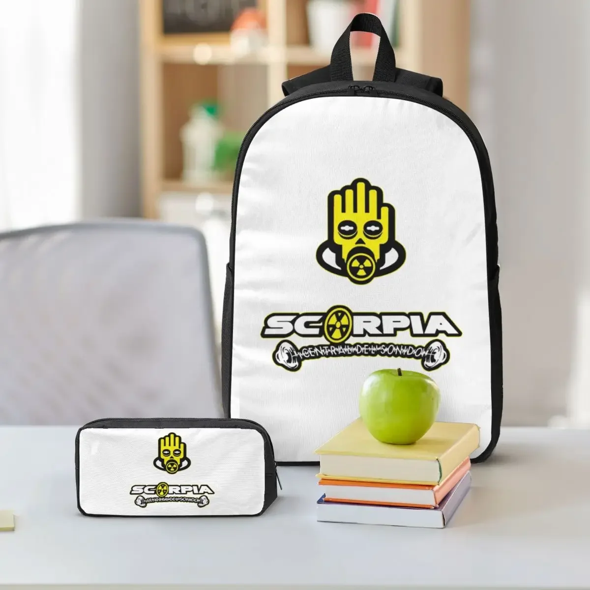Scorpia - Central Del Sonido Backpack Boys Girls BookBag School Bag Computer Shoulder Bags 3ps Insulated Lunch Bag Pencil Case