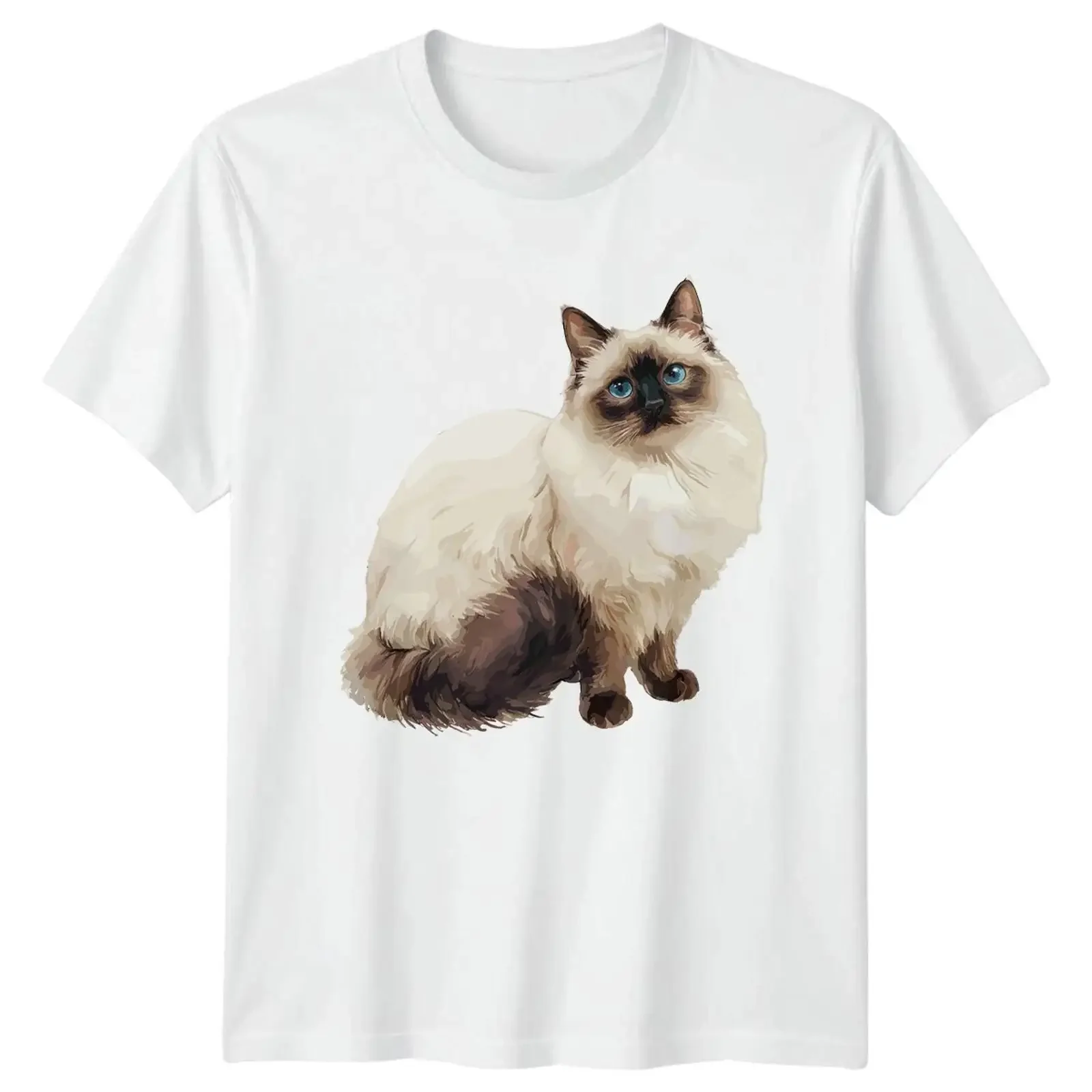 Stoffpuppe Katze T Shirt Himalaya Katzenliebhaber Geburtstag Geschenk für Sie und Ihn vintage Washed Versatile Slightly Stylish
