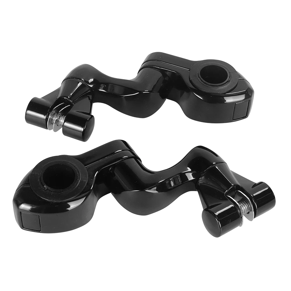 1 Pair Chrome/ Black Motorcycle Highway Foot Peg Mounts with 7/8" Magnum Clamps Aluminum For Harley Davidson Touring view 6