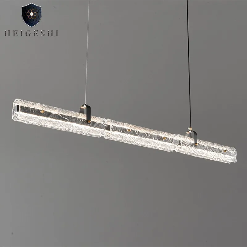 

Nordic Restaurant Minimalist Straight Glass Chandelier Designer High-end Bar Counter Island Home Decor Pendant Lighting Fixtures