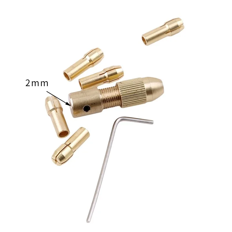 7pcs/set 2.0/2.35/3.17/4.0mm Brass Dremel Collet Mini Drill Chucks For Electric Motor Shaft Drill Bit Tool Drill Chuck Adapter