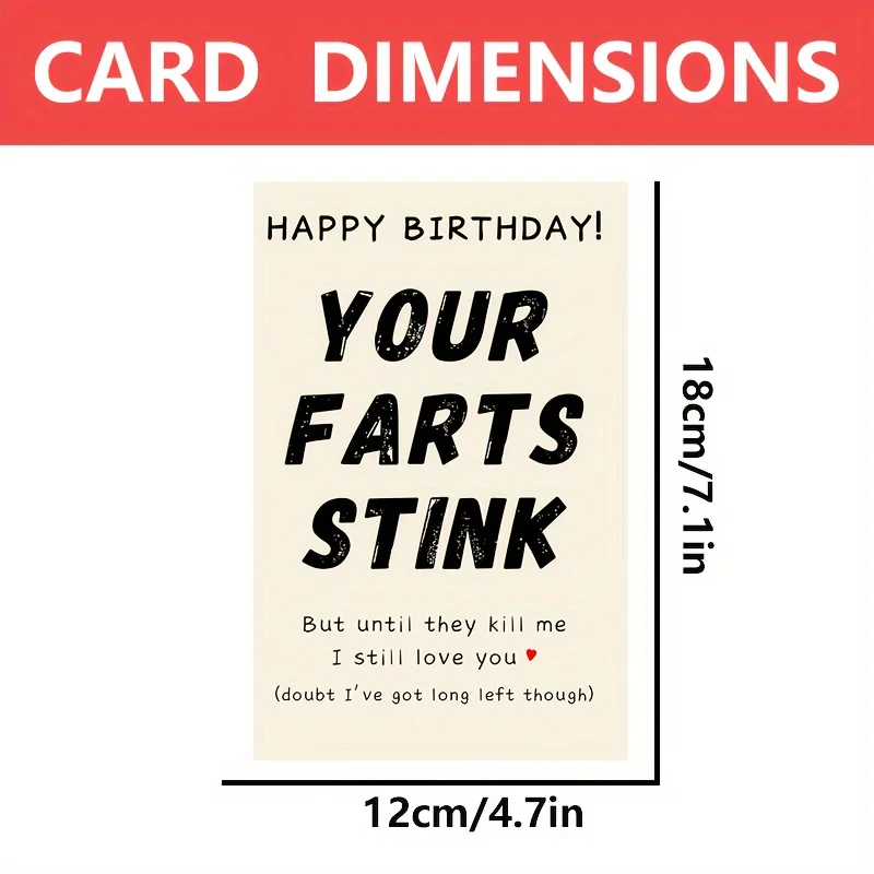 1 pc humorous confession with birthday card, suitable for funny gifts for husband, wife, boyfriend, girlfriend.