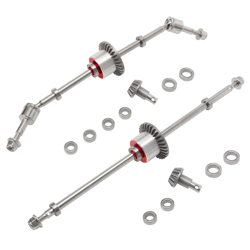 ABUM-Spare Parts Upgrade Steel Gear Set Front Rear Bridge Axle Shaft For 1/12 Scale MN MN128 MN86 G500 RC Car Gear Kit
