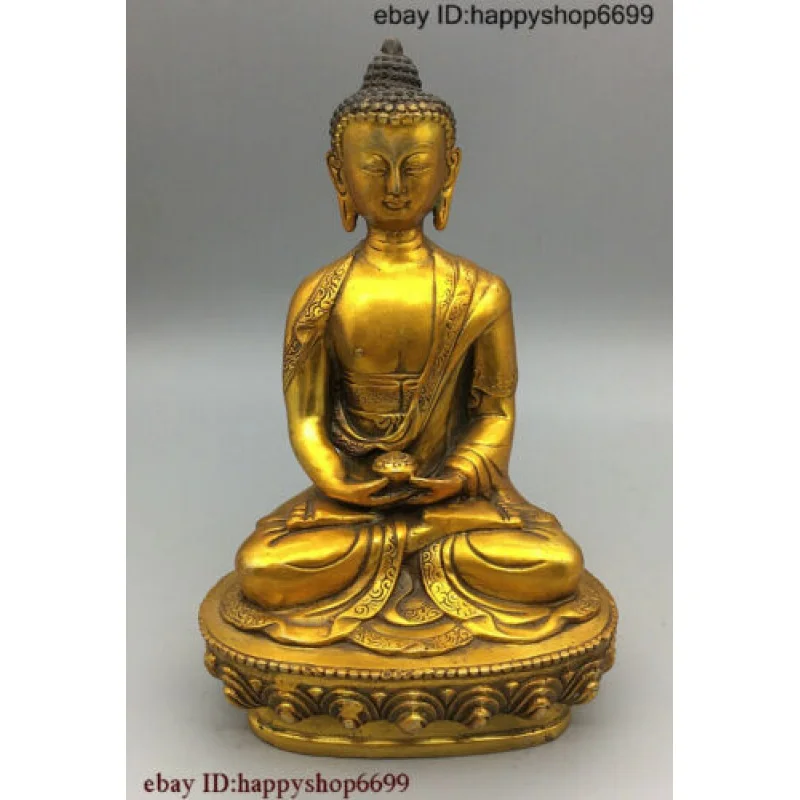 

Tibetan buddhism Temple Bronze Gilt Sakyamuni Shakyamuni Tathagata Buddha Statue