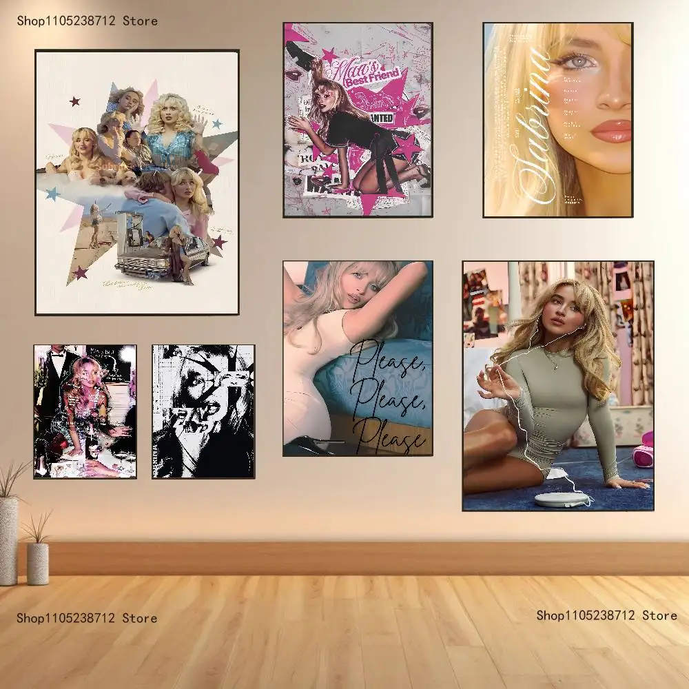 Pop Singer S-Sabrinas C-Carpenter Poster Multi-Purpose Wall Art for Living Room Bedroom Office Hallway Bar Home Decor Gift