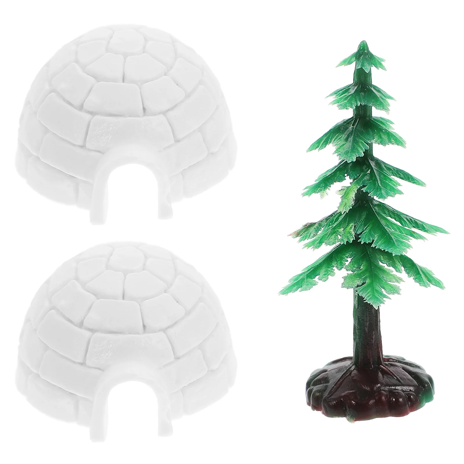 

Mini House Figures Xmas Trees Ornament Toys Christmas Desktop Decorations Plastic Tabletop Toddler Gingerbread