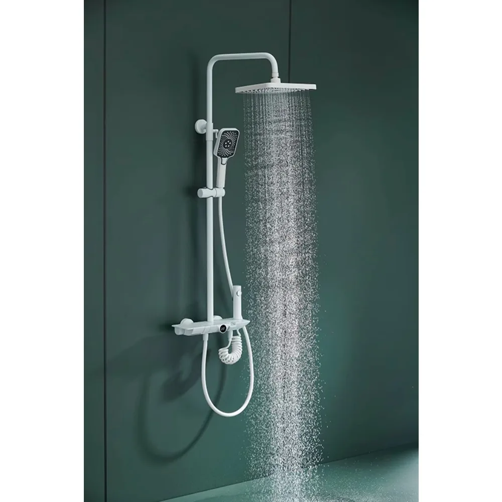 

*Thermostatic button shower set All copper pressurized lift shower faucet bathroom shower