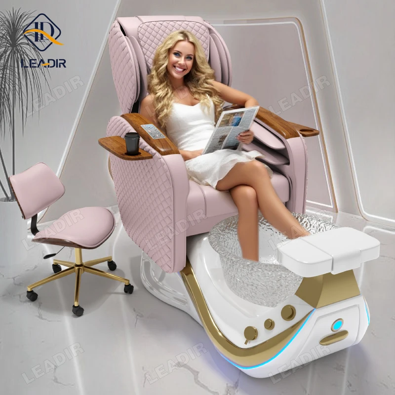 Nail Salon Furniture Nail Salon Foot Spa Chair Modern Customized Color Electric Pedicure Chairs With Bowl