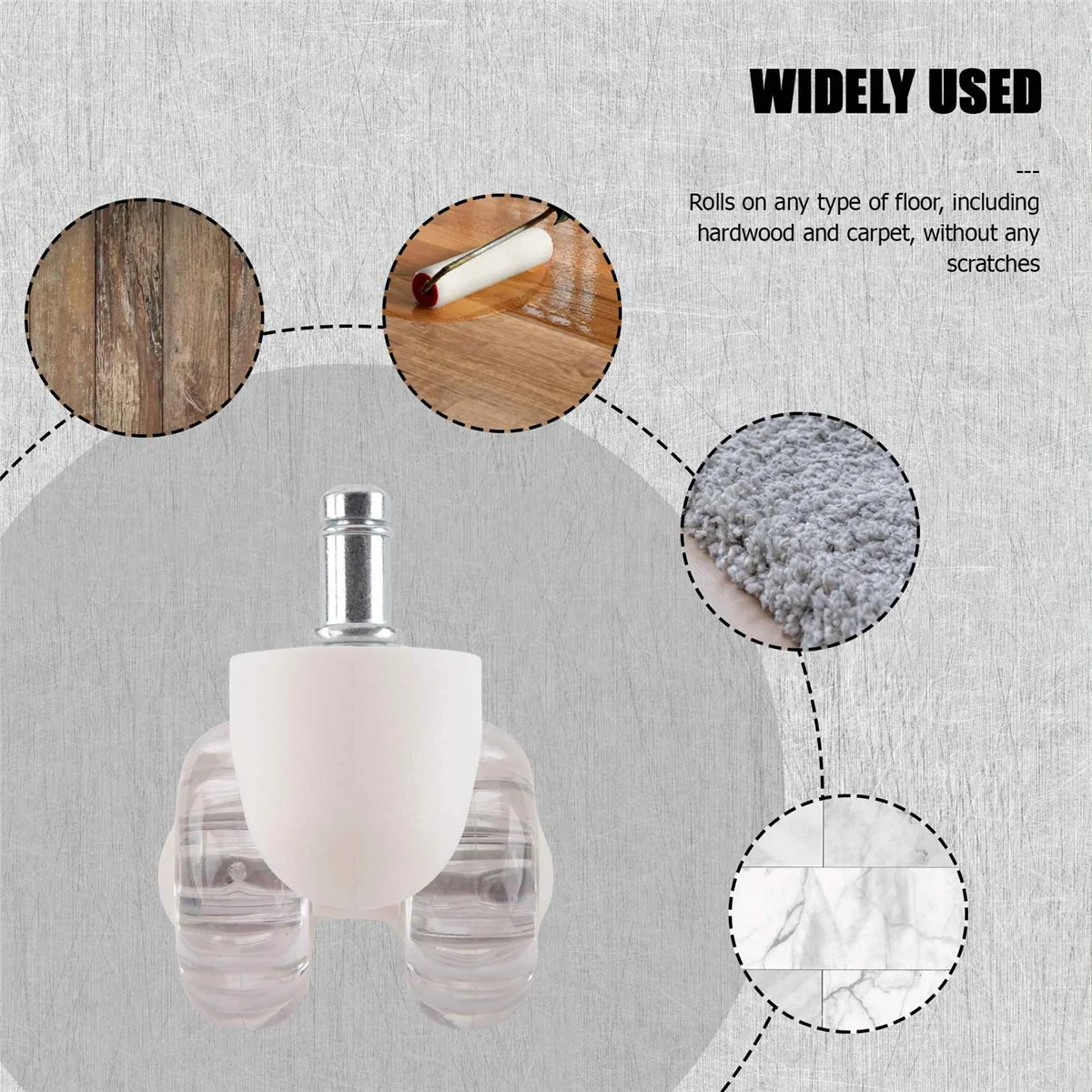 5Pcs Office Chair Casters Wheels 2 Inch Heavy Duty Mute Desk Chair Wheels Universal Fit Wheels for All Floors