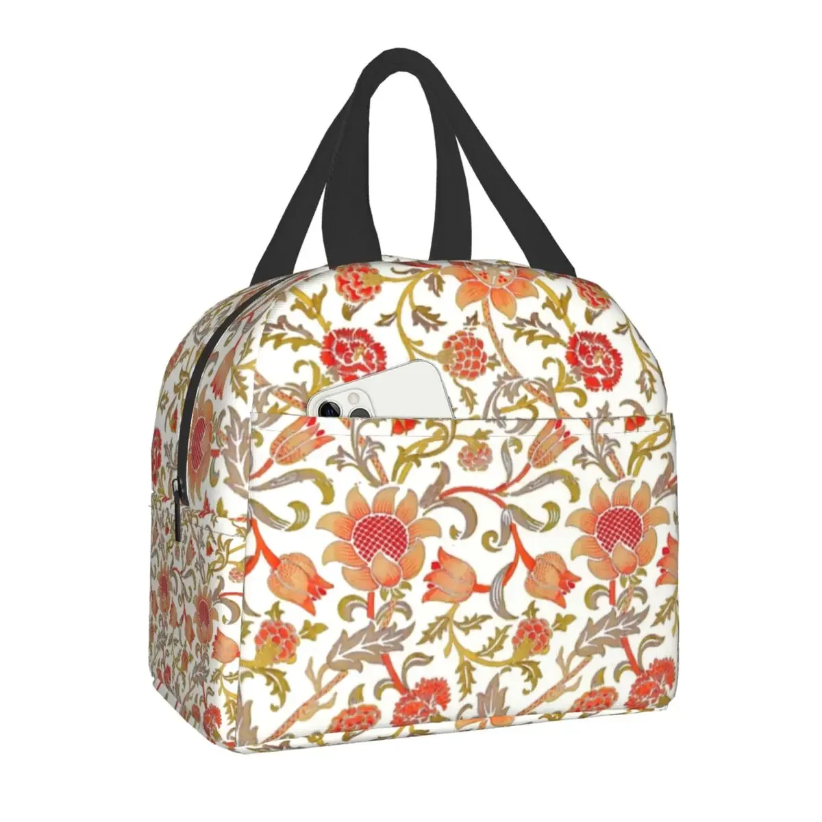 William Morris Compton Floral Pattern Lunch Box for Women Multifunction Cooler Thermal Food Insulated Lunch Bag Office Work