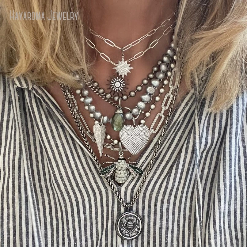 

10 шт., посеребренная кубинская цепочка, подвеска в форме сердца, ожерелье, подарок на день матери, женские аксессуары из нержавеющей стали Y2k, ювелирные изделия