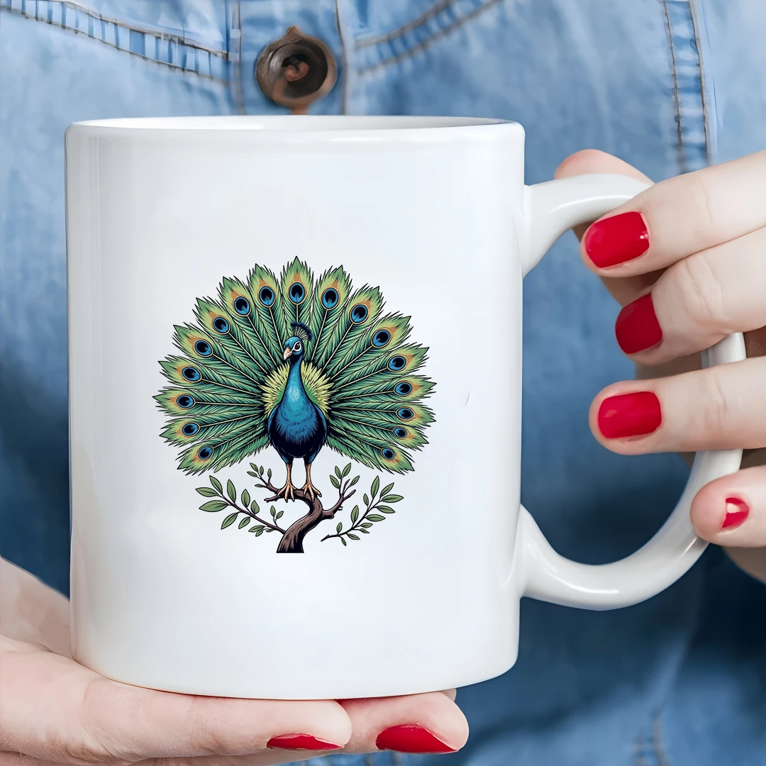 

11oz Peacock Cartoon Mug Kids Thermal Drink Cup Christmas Family Office Cup Personalized Creative Gift