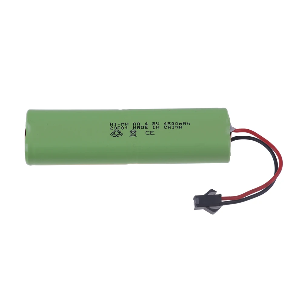NiMH Bateria Recarregável com Cabo Carregador, 4.8V, 4500mAh, RC Brinquedos, Carros, Tanques, Robôs, Barcos, Armas, Peças de Reposição