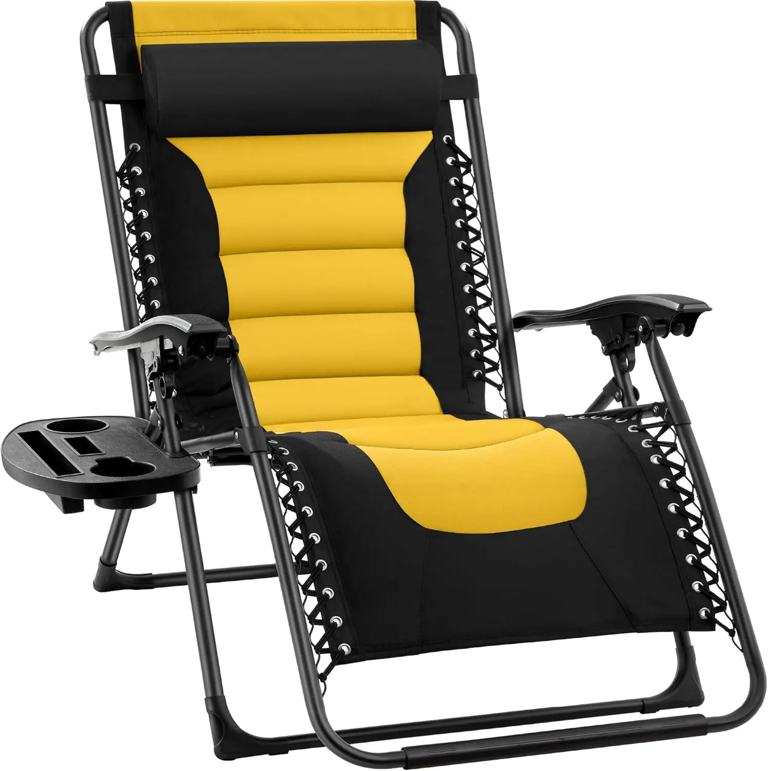 Oversized Padded Zero Gravity Chair, Folding Outdoor Patio Recliner, XL Anti Gravity Lounger for Backyard