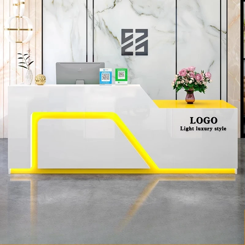 Beauty Shop Reception Desks Modern Luxury Hotel Restaurant Executive Display Reception Desks Design Mostrador Lounge Furniture
