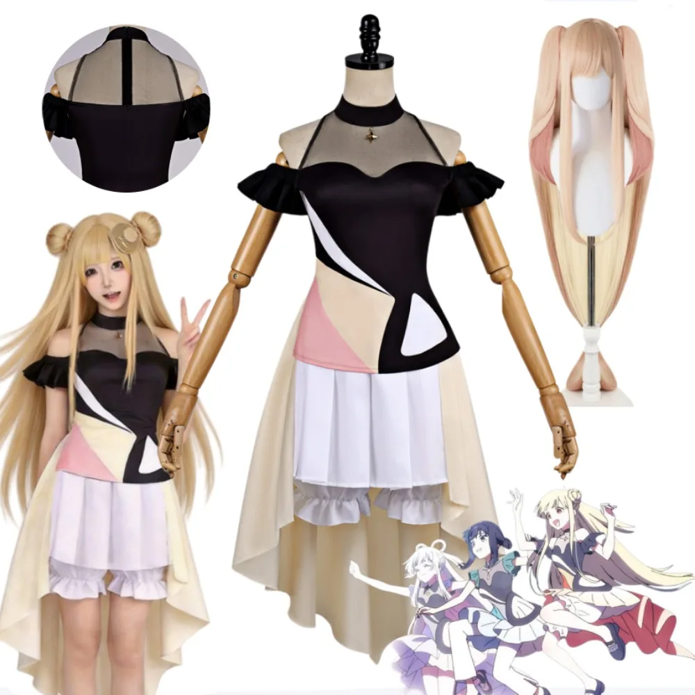 

Cosmic Princess Kaguya Black Mesh Suit Cosplay Costume Full Set Women Anime Stage Performance Halloween Comic Con Outfit