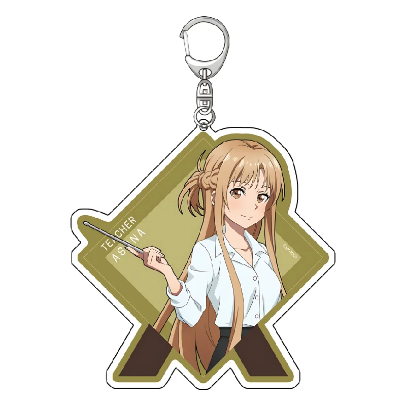 Sword Art Online Anime HD Acrylic key chains character merchandise Cosplay Kirigaya Kazuto Yuuki Asuna Yui Kirigaya Suguha Gifts