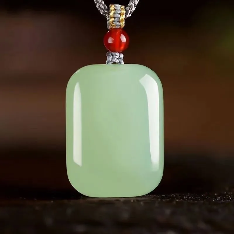 

Natural Blue and White Jade No Matter Brand Pendant, Male and Female Small Bread Brand Pendant