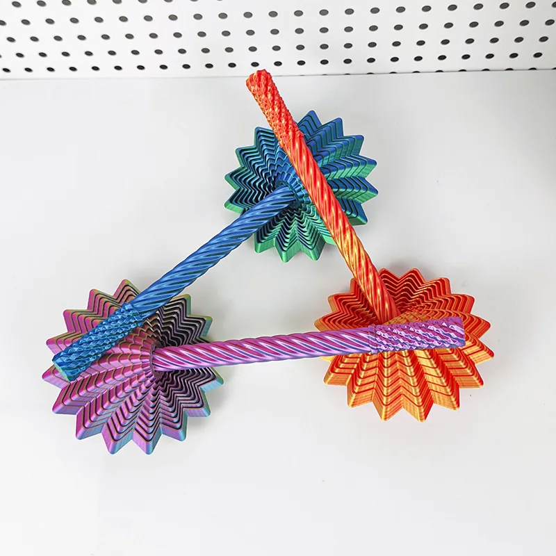 3D Printing Umbrella Shaped Carrot Tower Slide Back and Forth Decompression Toy Polygon Whirling Spiral Stress Relief Board Game